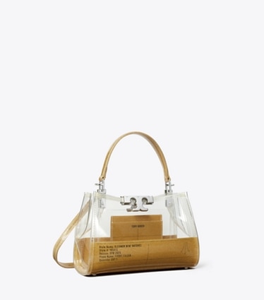 Tory Burch designer crossbody bags Mini Eleanor Clear Satchel in Clear angle