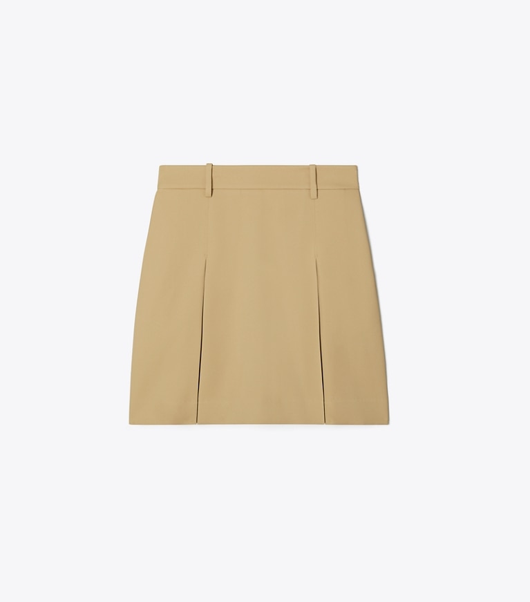 Tory Burch designer bottoms Tech Twill Golf Skirt in Pale Teak front